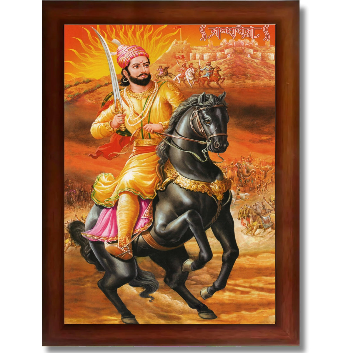 CRAFT QUEST Chattrapati Shivaji Maharaj Wall Photo Frame With Acrylic Sheet | For Living, Pooja Room | Home Decoration Item | Best Gifting Option