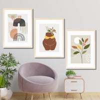 CRAFT QUEST Abstract Minimalist Art Modern Design | Set of 3 Frames for Home Decoration | Ideal for Living Room, Bedroom & Offices