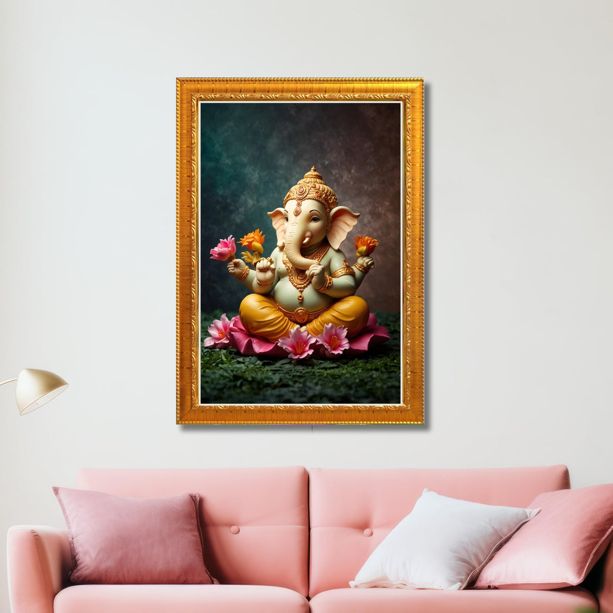 CRAFT QUEST Lord Ganpati ji Wall Hanging Frame for Living Room, Pooja Room Décor GA-215