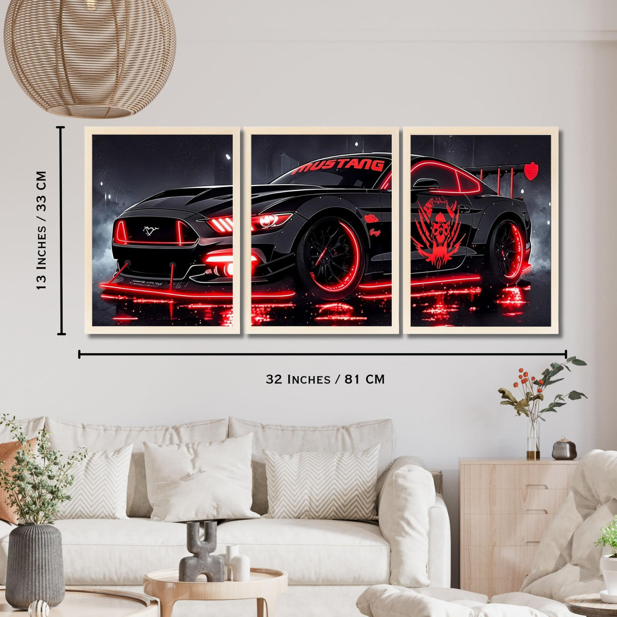 VENUXE ARTS Set Of 3 Big Sports Cars Framed Posters Gift Items for Boys Room Wall Decoration Bedroom Living Room Office Studio Décor | Car Poster Frame for Wall Décor