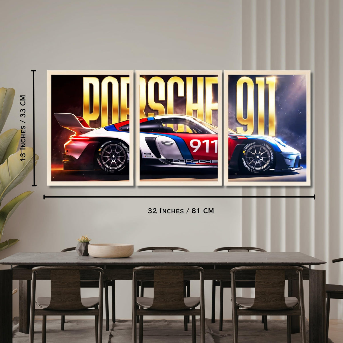 VENUXE ARTS Set Of 3 Big Sports Cars Framed Posters Gift Items for Boys Room Wall Decoration Bedroom Living Room Office Studio Décor | Car Poster Frame for Wall Décor