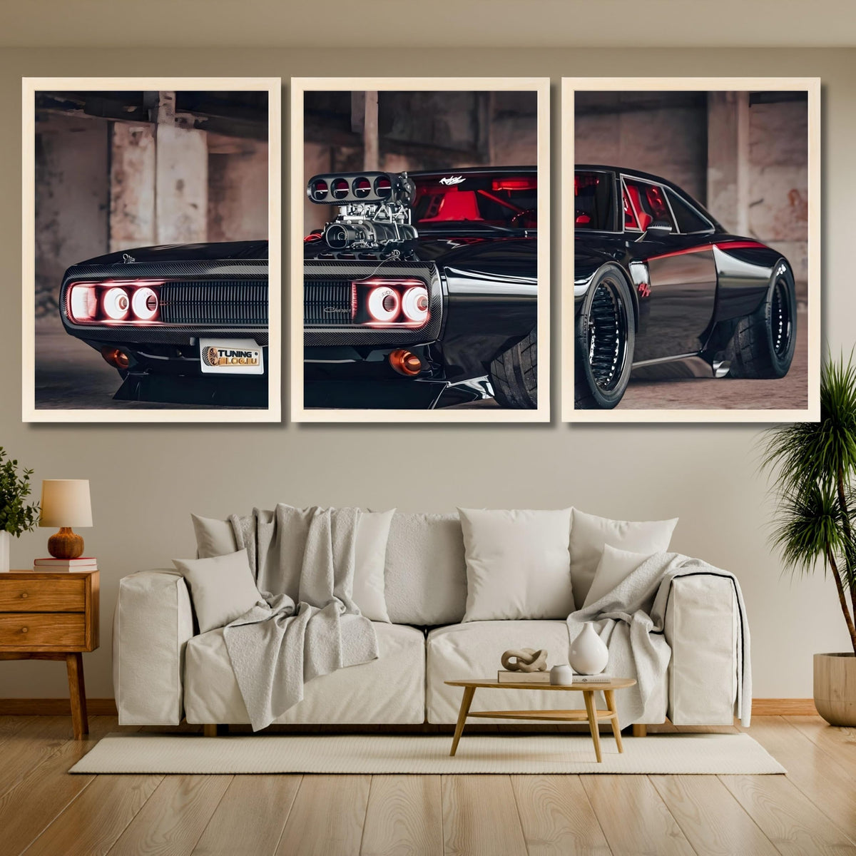 VENUXE ARTS Set Of 3 Big Sports Cars Framed Posters Gift Items for Boys Room Wall Decoration Bedroom Living Room Office Studio Décor | Car Poster Frame for Wall Décor