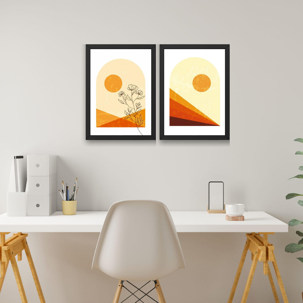 CRAFT QUEST 2 Piece Set of Wall Art poster Frame Painting for Wall Decoration With Acrylic Glass, for living room,Home, Restraunt, Office