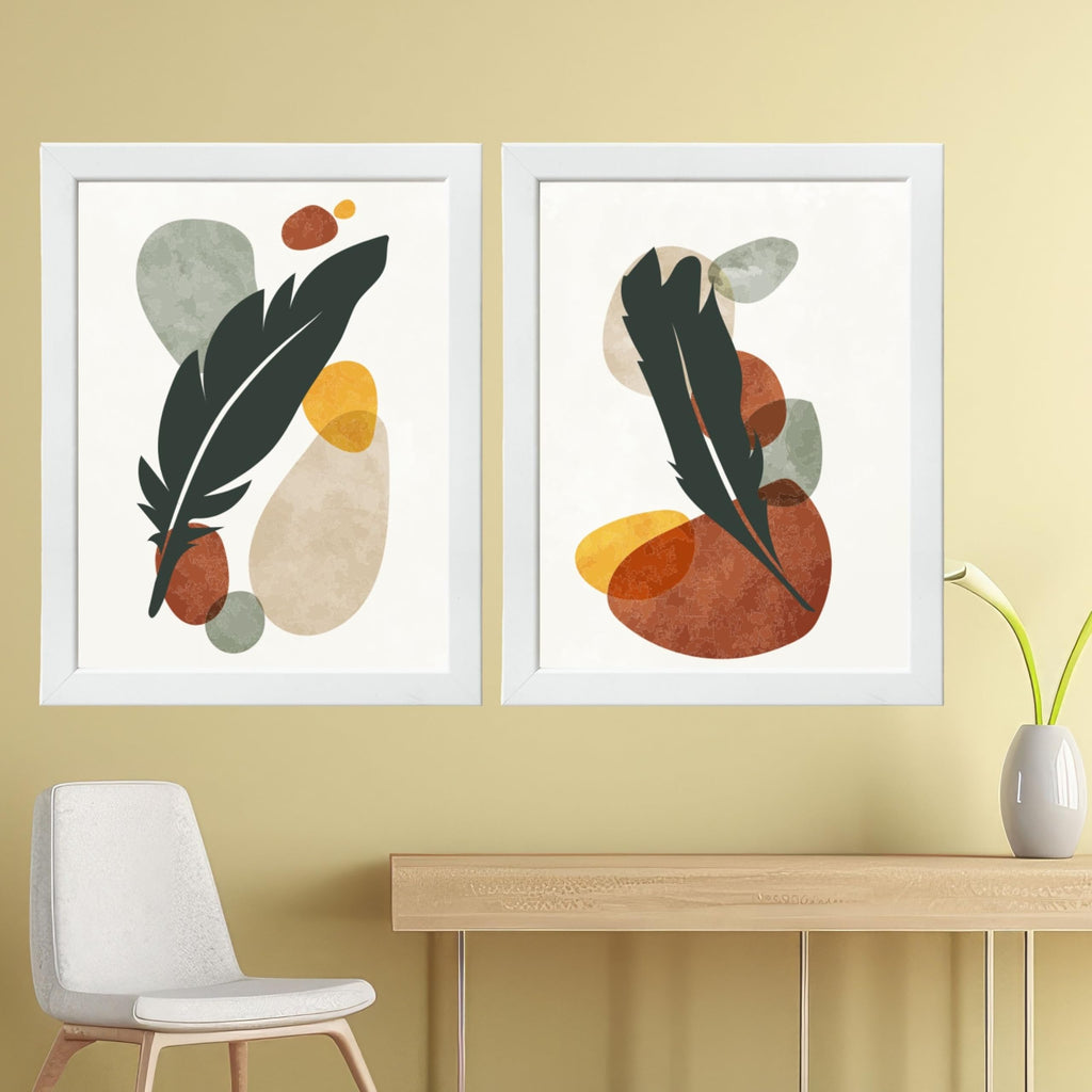 CRAFT QUEST Wall Art Decor Paintings | Set of 2 BOTONICAL Wall Art Frames for Home Decoration | Ideal for Living Room, Bedroom & Office