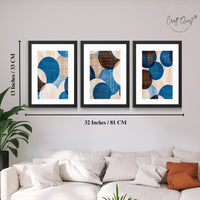 CRAFT QUEST Wall Art Decor Paintings | Set of 3 Abstract Wall Art Frames for Home Decoration | Ideal for Living Room, Bedroom & Office