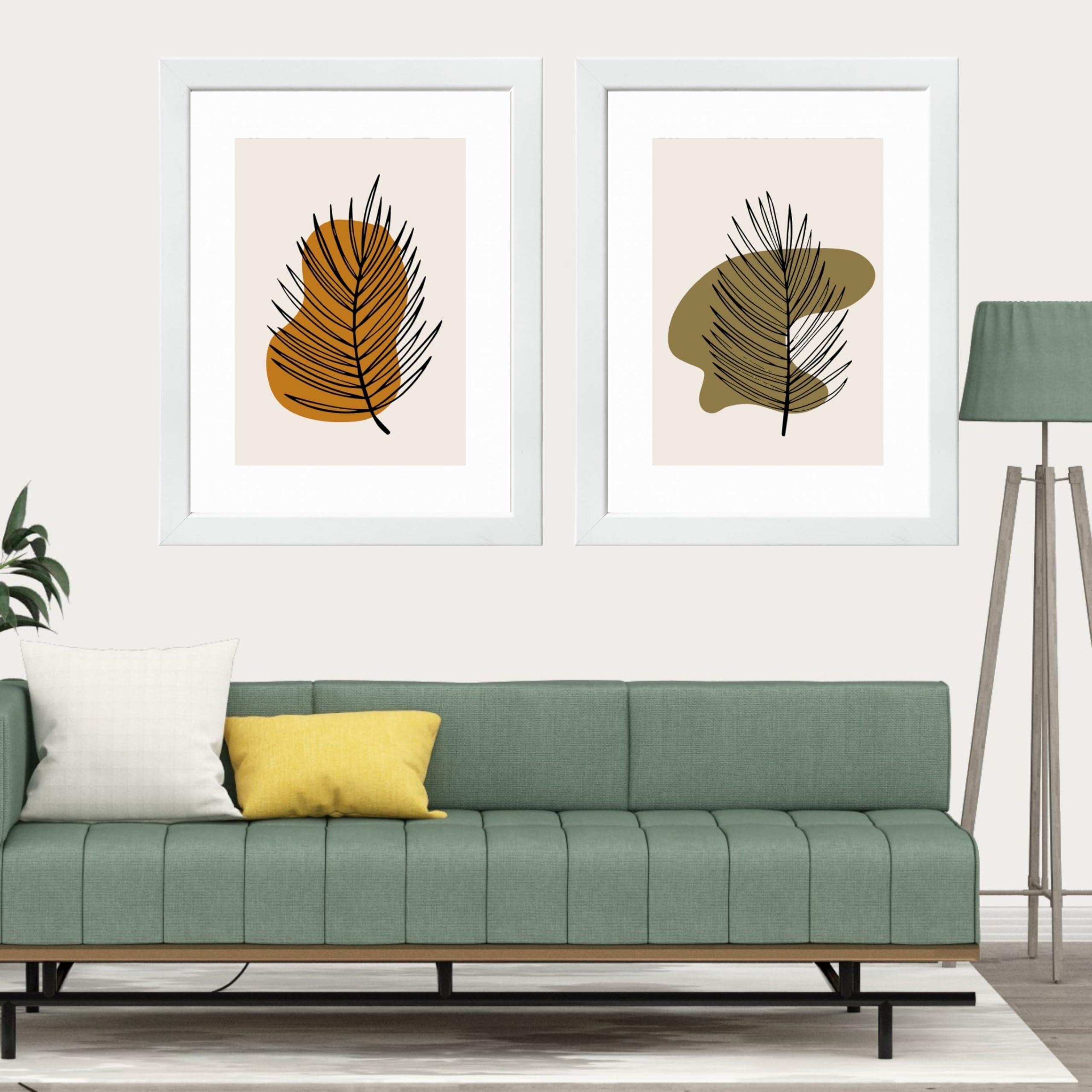 CRAFT QUEST Wall Art Decor Paintings | Set of 2 Wall Art Frames for Home Decoration | Ideal for Living Room, Bedroom & Office (Style 114)