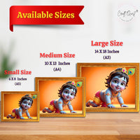 CRAFT QUEST Shri Bal Gopal Painting | Krishna Photo Frames for Walls, Home, Living Room and Home Décor