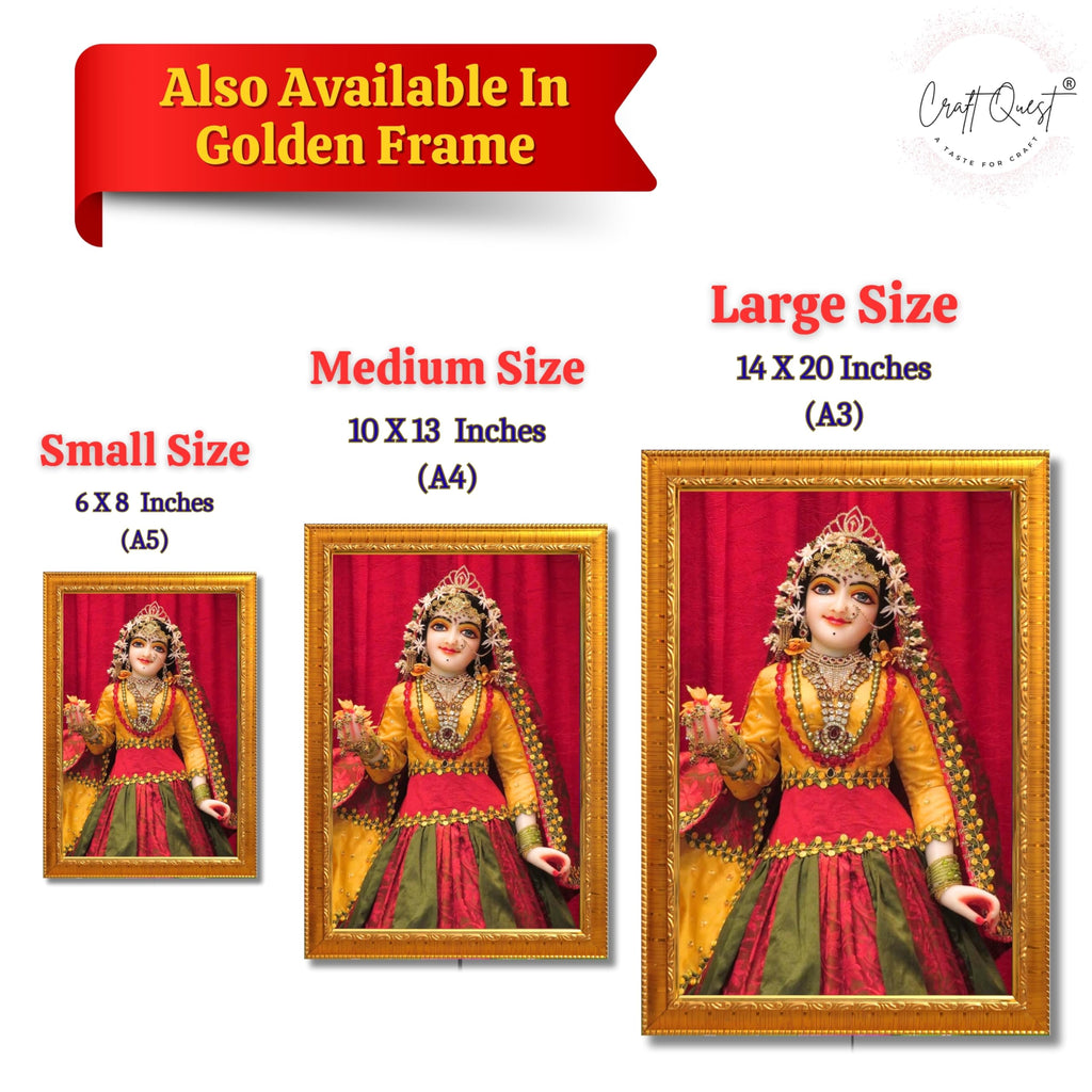 CRAFT QUEST Shri Radha Rani Shringaar Darshan in Vrindavan Photo Frame wooden framed