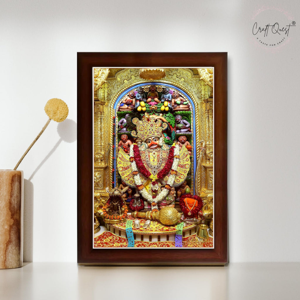 CRAFT QUEST Shree Kashtabhanjan Dev Hanumanji Salangpur Photo Frame Synthetic, Wall hangings