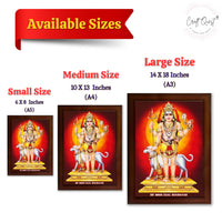 CRAFT QUEST Bhairava Kaal Bhairav Baba Bairava Photo Frame | Hindu God Spiritual Framed | Ideal for Home, Office, Temple & Puja Room, Wall Decor