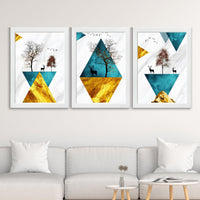 CRAFT QUEST Abstract Modern Art Wall Frame | Set of 3 Frames for Home Decoration | Ideal for Living Room, Bedroom & Offices
