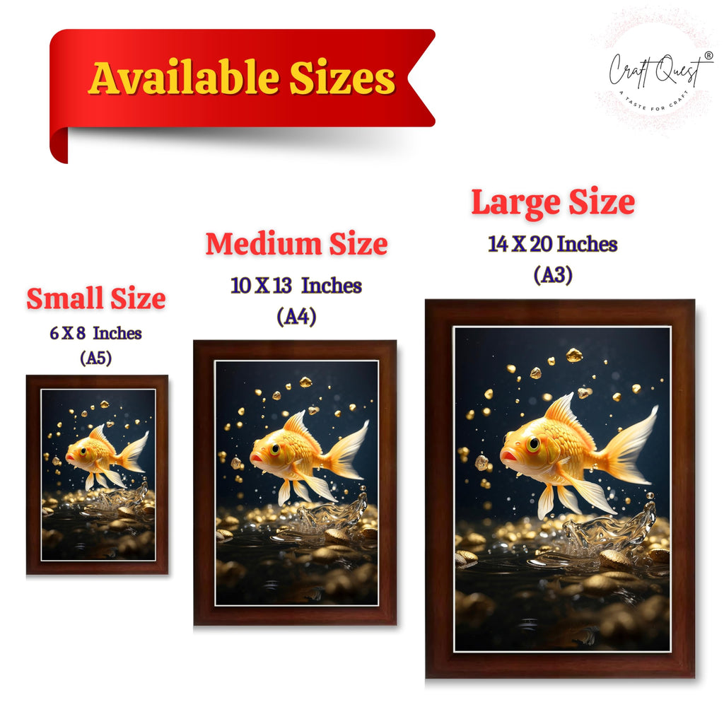 CRAFT QUEST Vastu Fishes Painting With Floating Photo Frame Home Office Wall Decor | Paintings for Home Decoration, Living room, Bedroom and Office Décor