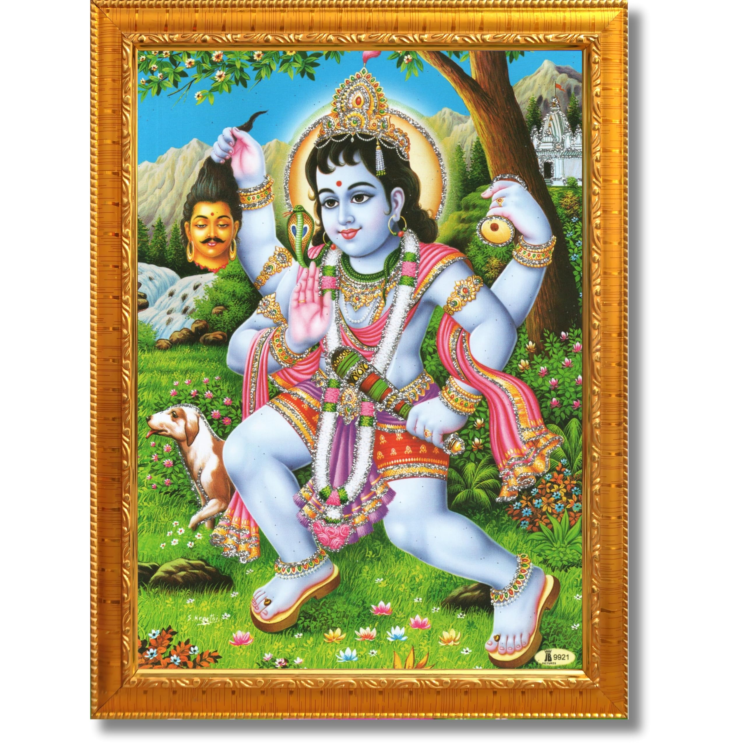 CRAFT QUEST Kaal Bhairav/Lord Bhairava/Bhairon Baba/Bhairavnath/Batuk Bhairav Religious Photo Frame & Acrylic Sheet Glass