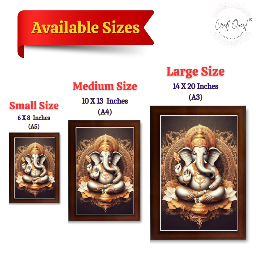 CRAFT QUEST Ganesh Ganesha Ganesh God Frame for Pooja Room & Wall Decor