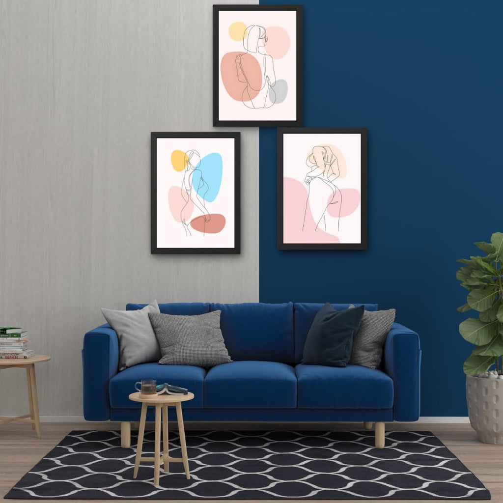CRAFT QUEST Set of 3 Sexy Art Prints | EROTIC Wall Art & Pop Art Wall Decor & Painting, Wall Decor & Poster | Makeup Room Decor Framed (10 X 14 Inches)