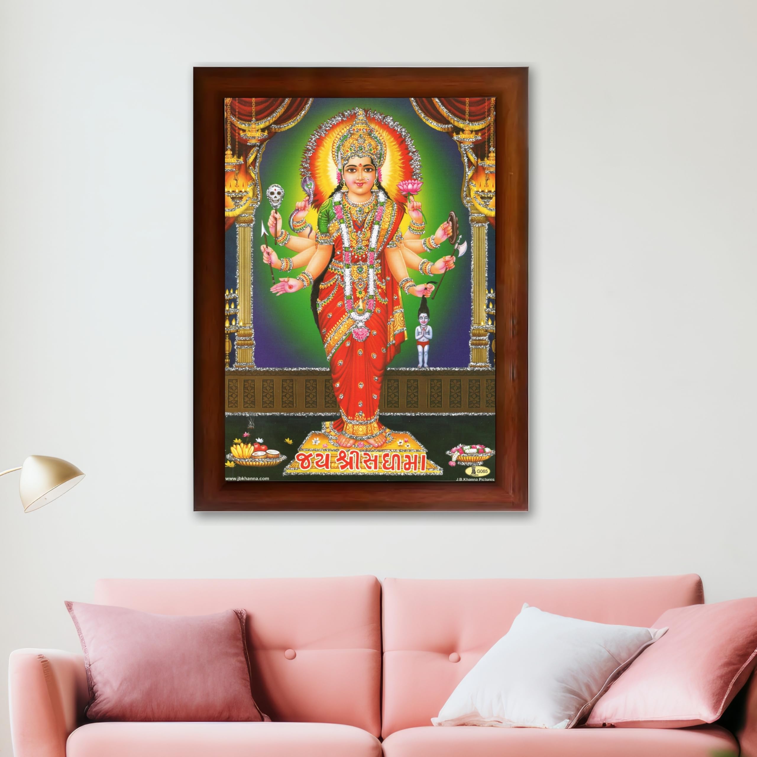 CRAFT QUEST Shri Sadhi Maa Photo frame | Acrylic, Lightweight | Hindu God Spiritual Framed | Ideal for Home, Office, Temple & Puja Room, Wall Decor