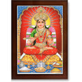 CRAFT QUEST Maa Annapurna devi sitting on throne photo frame with Acrylic glass for Kitchen Worship