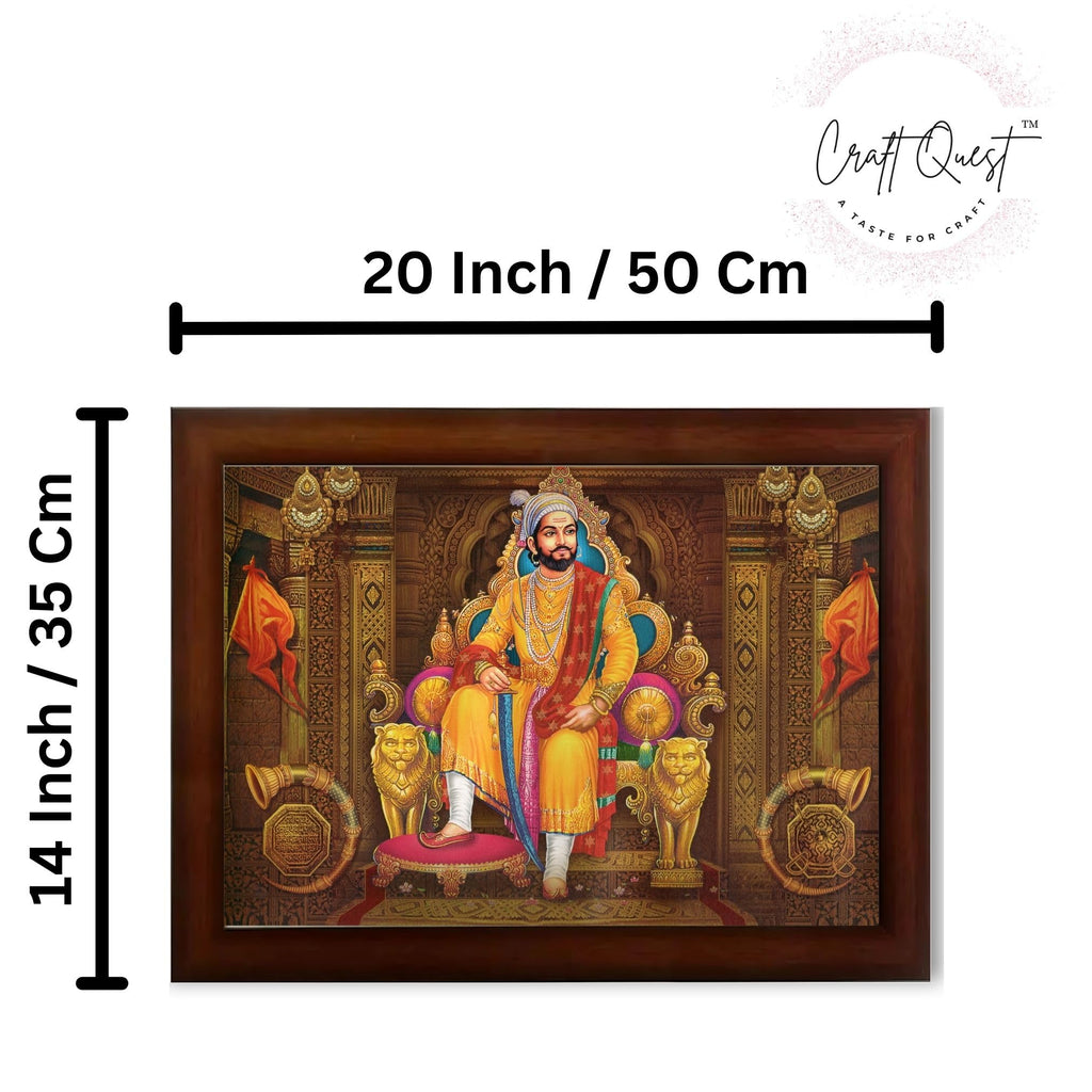 CRAFT QUEST Chhatrapati Shivaji Maharaj photo frame for Home Decorative items with synthetic frame