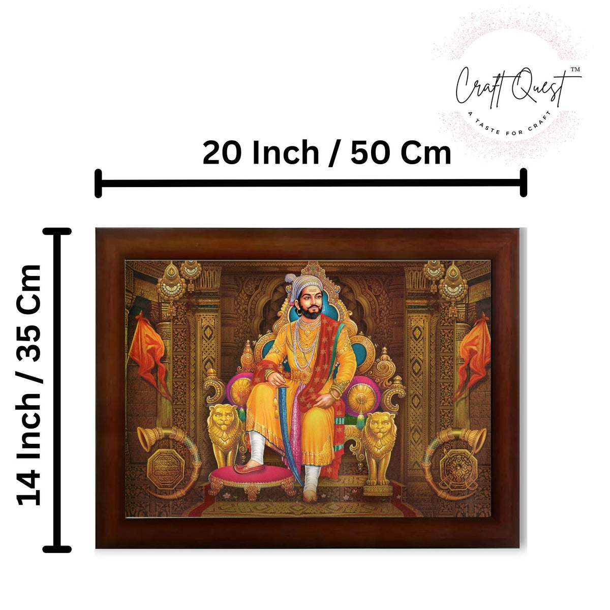CRAFT QUEST Chhatrapati Shivaji Maharaj photo frame for Home Decorative items with synthetic frame