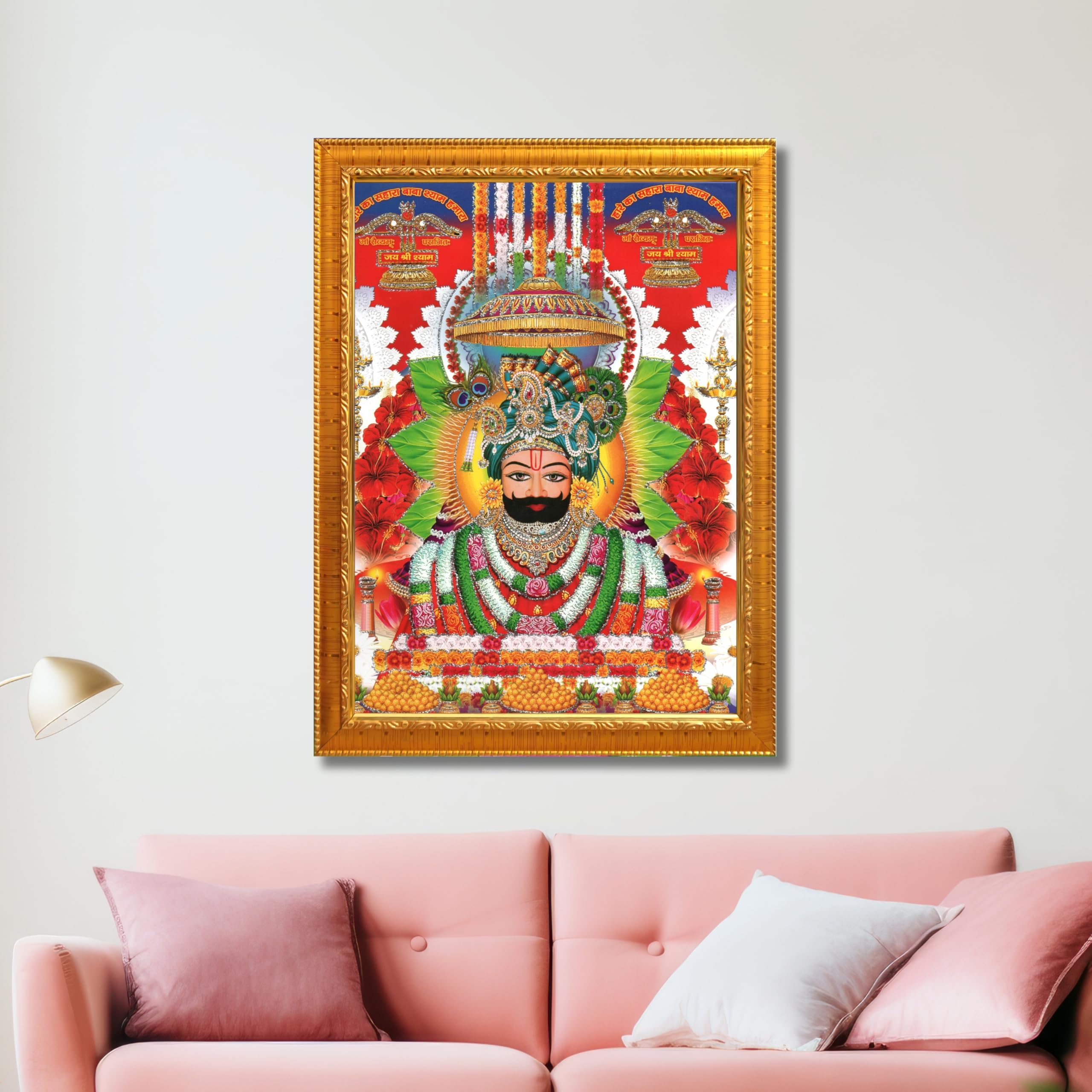 CRAFT QUEST Khatu Shyam Ji | Shyam Baba | Hare Ka Saharaa Khatu Shyam Hamara Photo Frame Wall Painting For Home Decoration And Gift