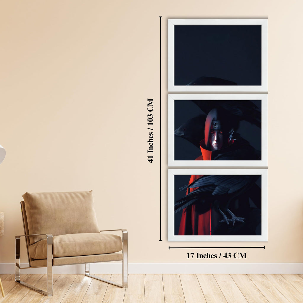 VENUXE ARTS Set Of 3 Anime Characters Wall Framed |Anime Characters Framed Poster for Living Room Bedroom Gaming Room Studio Wall Decor