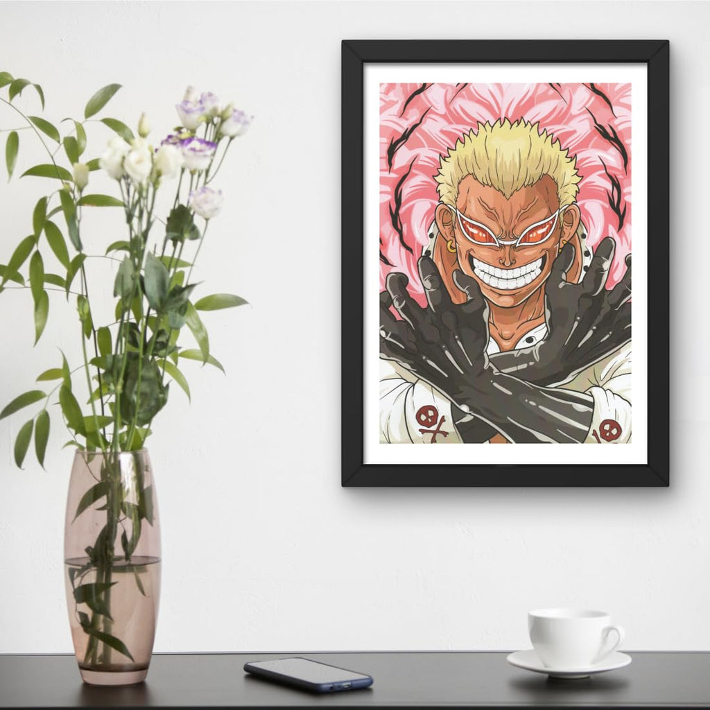 CRAFT QUEST One Piece Anime Laminated Posters Framed Painting with Matt Black Frames (14 Inches x 10 Inches)