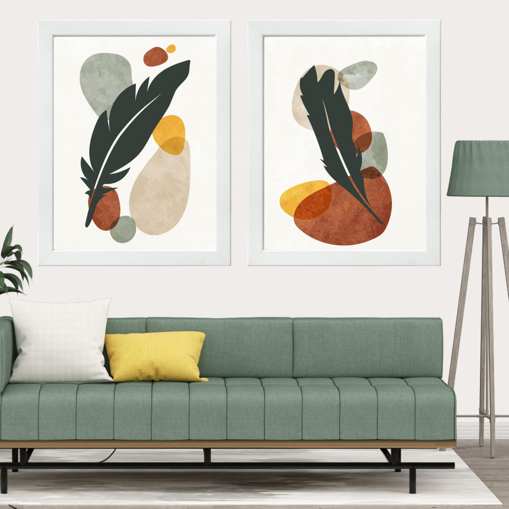 CRAFT QUEST Wall Art Decor Paintings | Set of 2 BOTONICAL Wall Art Frames for Home Decoration | Ideal for Living Room, Bedroom & Office