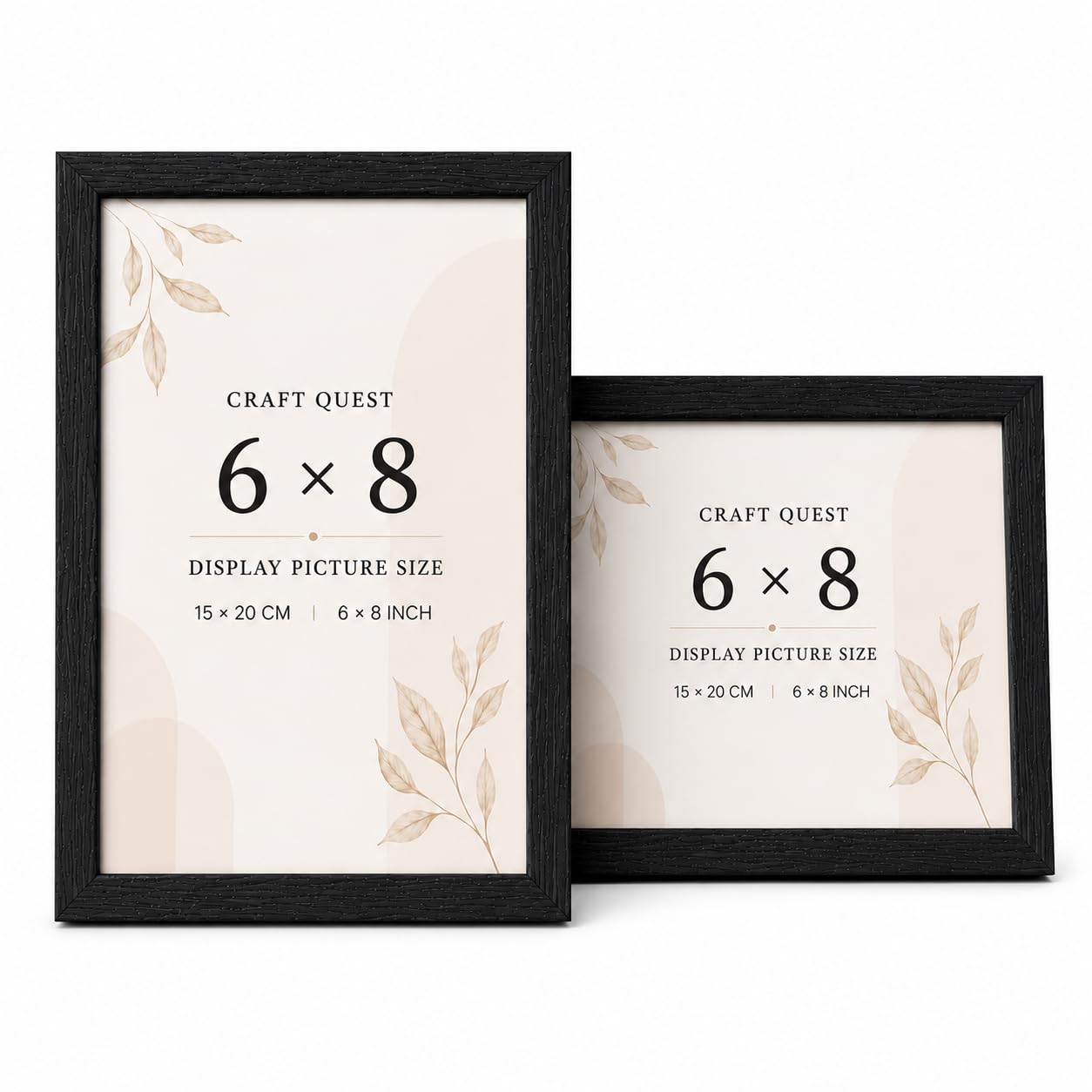CRAFT QUEST 4X6 Inch Size synthetic Wall Mount Photo frames Single For Home Decoration, Living Room, Office Decoration (Natural, Set of 1)
