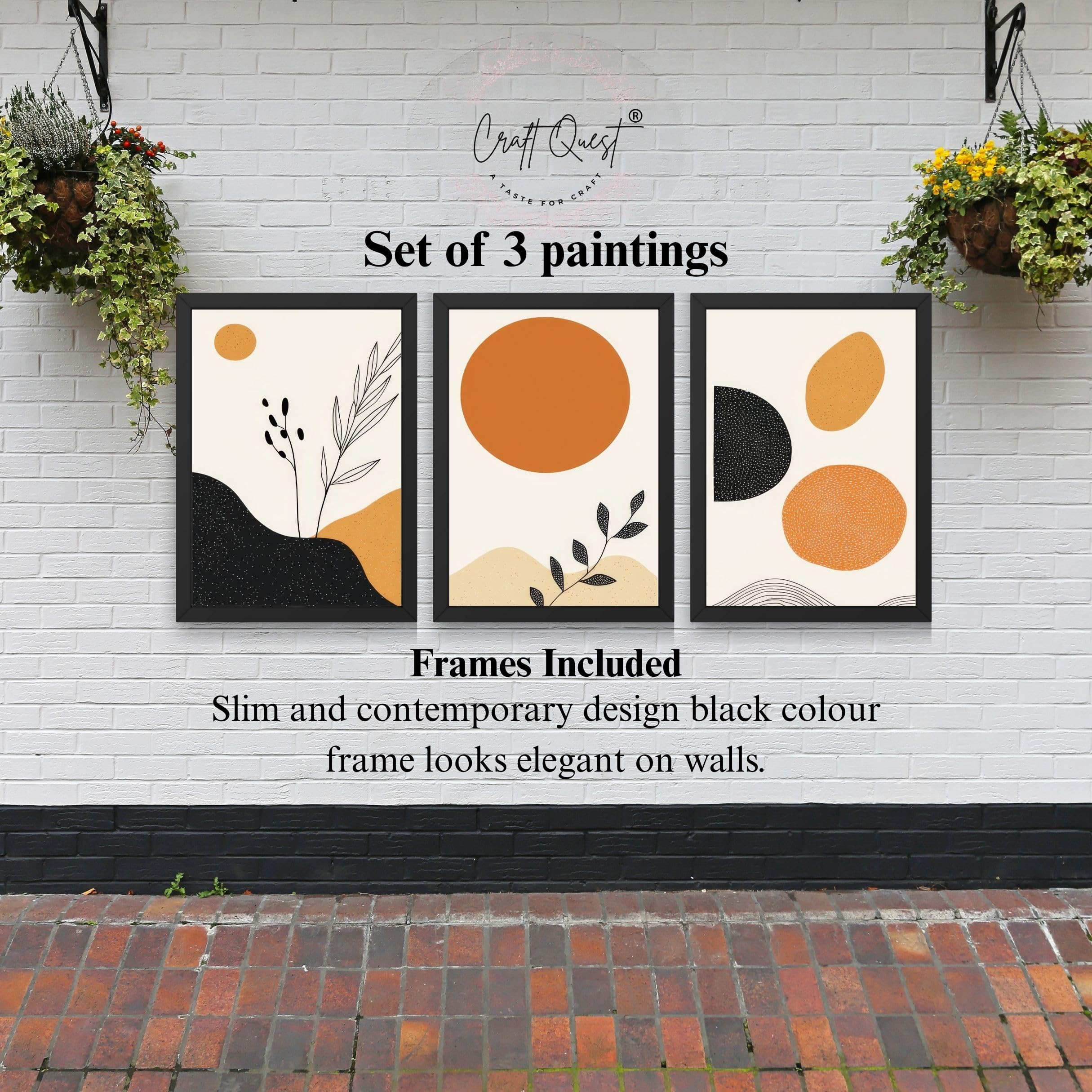 CRAFT QUEST Wood Painting For Wall Decoration - Modern Art Wall Decor Framed Painting For Living Room, Bedroom - Framed Wall Posters/Paintings With Frame