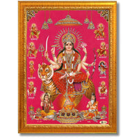 CRAFT QUEST Durga Maa Mata Goddess Nav Navadurga Navdurga Wall Painting Framed Home Décor