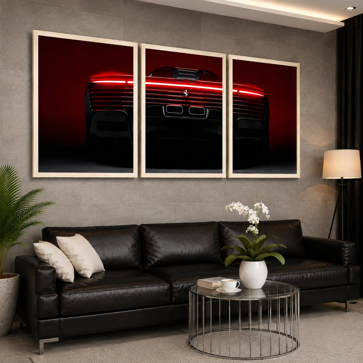 VENUXE ARTS Set Of 3 Big Sports Cars Framed Posters Gift Items for Boys Room Wall Decoration Bedroom Living Room Office Studio Décor | Car Poster Frame for Wall Décor