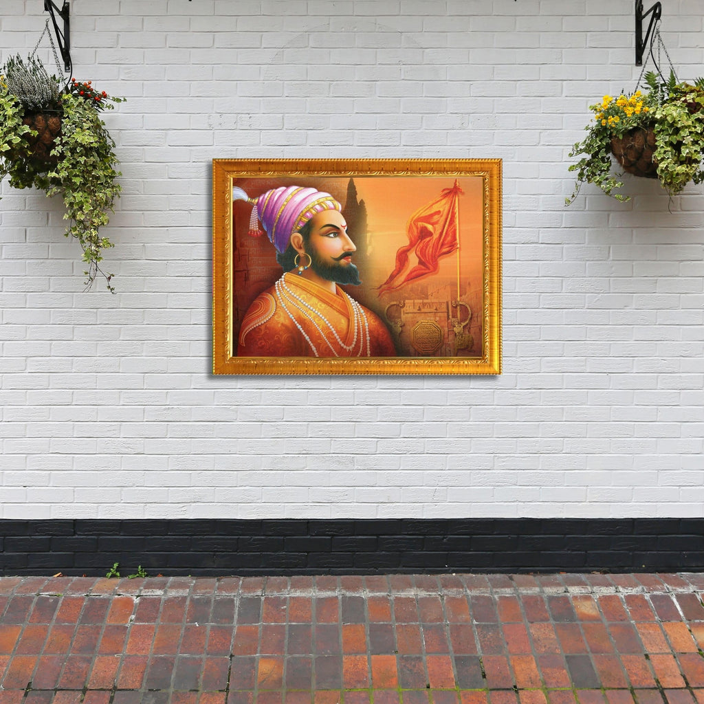 CRAFT QUEST Chhatrapati Shivaji Maharaj photo frame Home Decorative items with synthetic frame