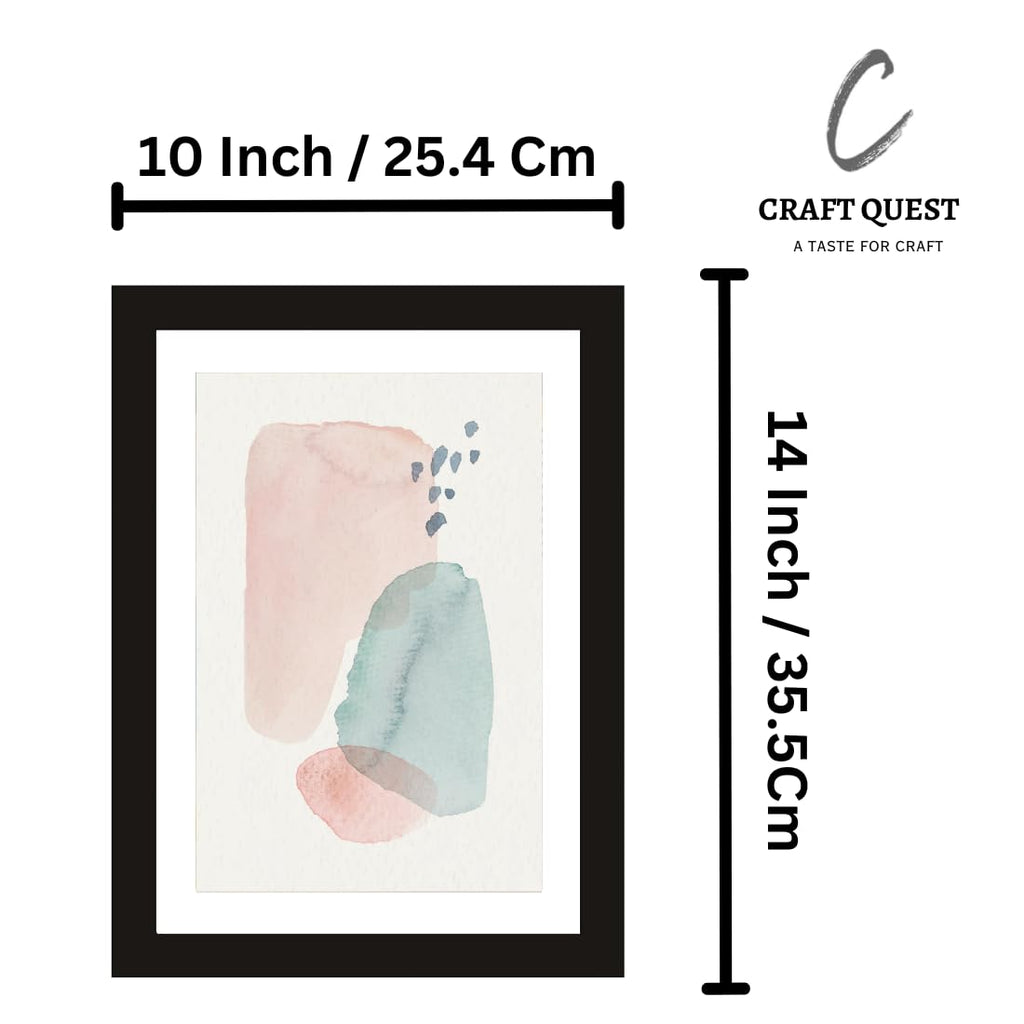 CRAFT QUEST Abstract Digital Modern Art Painting Poster Frame for Home & Office Wall Decoration - Portrait, Wall Display (Black, 14x10 Inch Frame)