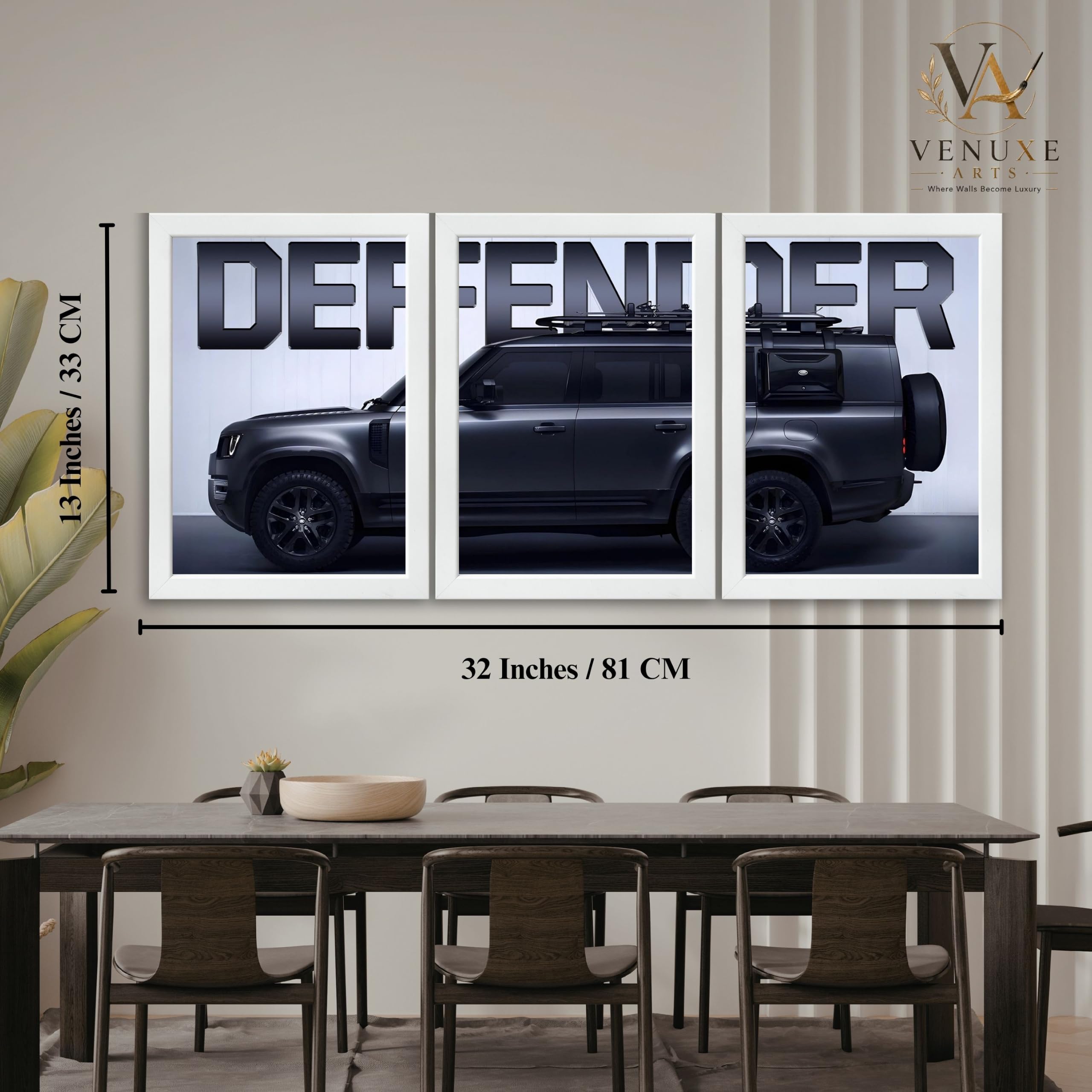 VENUXE ARTS Set Of 3 Big Sports Cars Framed Posters Gift Items for Boys Room Wall Decoration Bedroom Living Room Office Studio Décor | Car Poster Frame for Wall Décor