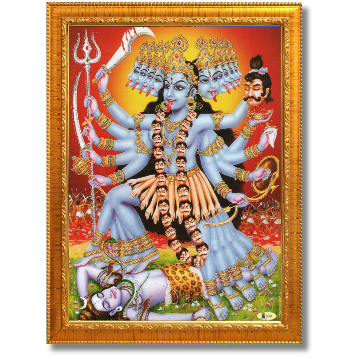 CRAFT QUEST Kali Mata Mahakali Shiv Shiva Wall Painting Framed Home Decor