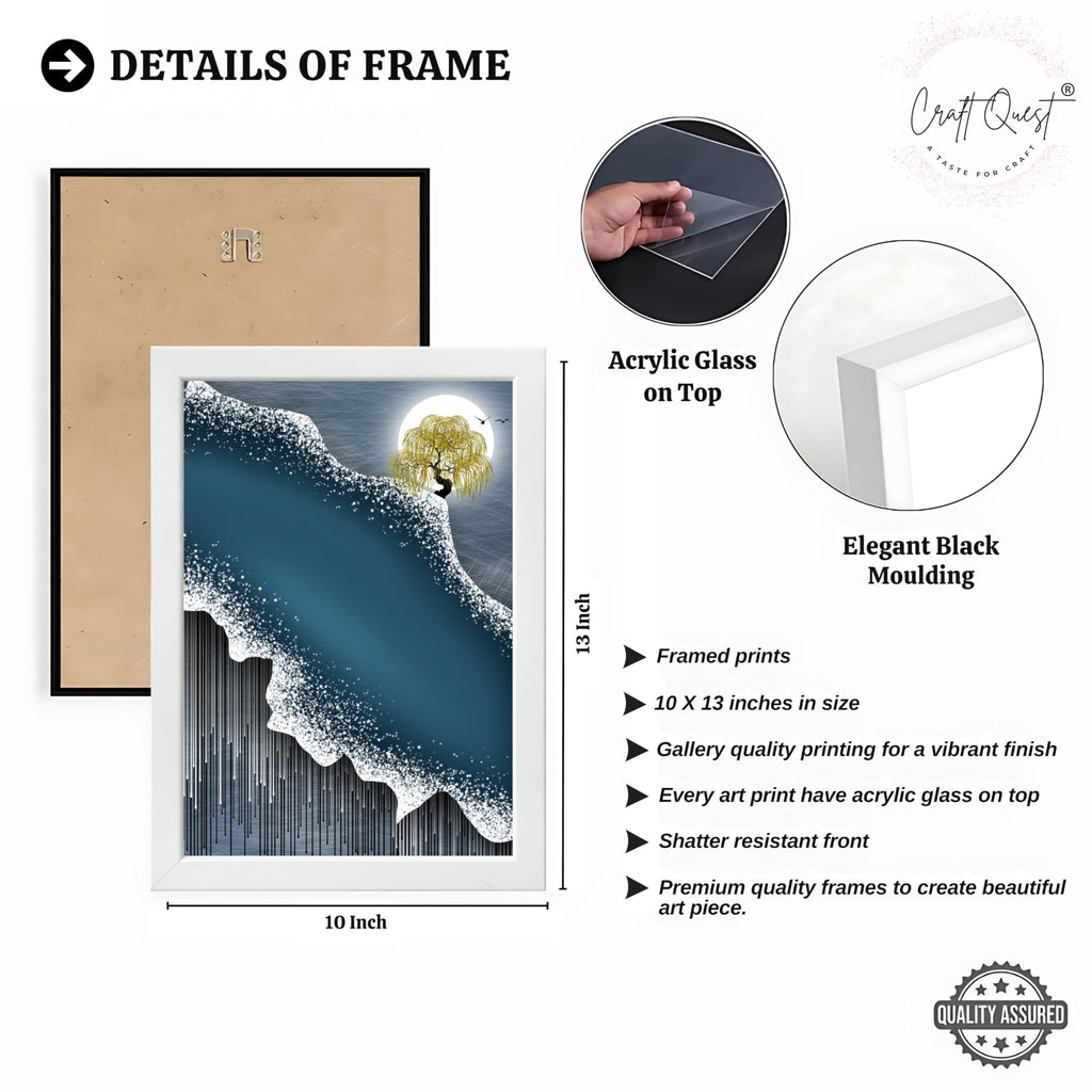 CRAFT QUEST Modern Art Abstract Fashionable Artwork Wall Art | Set of 3 Frames for Home Decoration | Ideal for Living Room, Bedroom & Offices