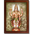 CRAFT QUEST Lord Dhanvantari Dhanwantri Wall Painting Photo Framed For Home, Pooja, Temple, Gift, Wall Décor Item
