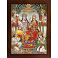 CRAFT QUEST Shree Ram Darbar Sparkle Coated Framed Home Decorative Gift Item Painting (14 X 10 Inches, Multicolour,Religious)