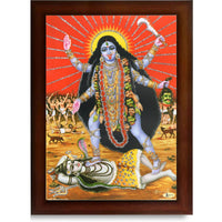 CRAFT QUEST Kali Mata photo with frame, God Religious Framed With Acrylic Glass