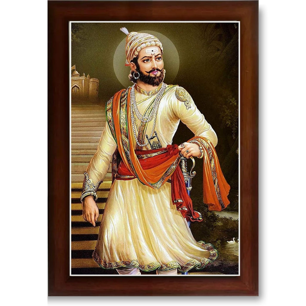 CRAFT QUEST Chattrapati Shivaji Maharaj Wall Photo Frame With Acrylic Sheet | For Living, Pooja Room | Home Decoration Item | Best Gifting Option