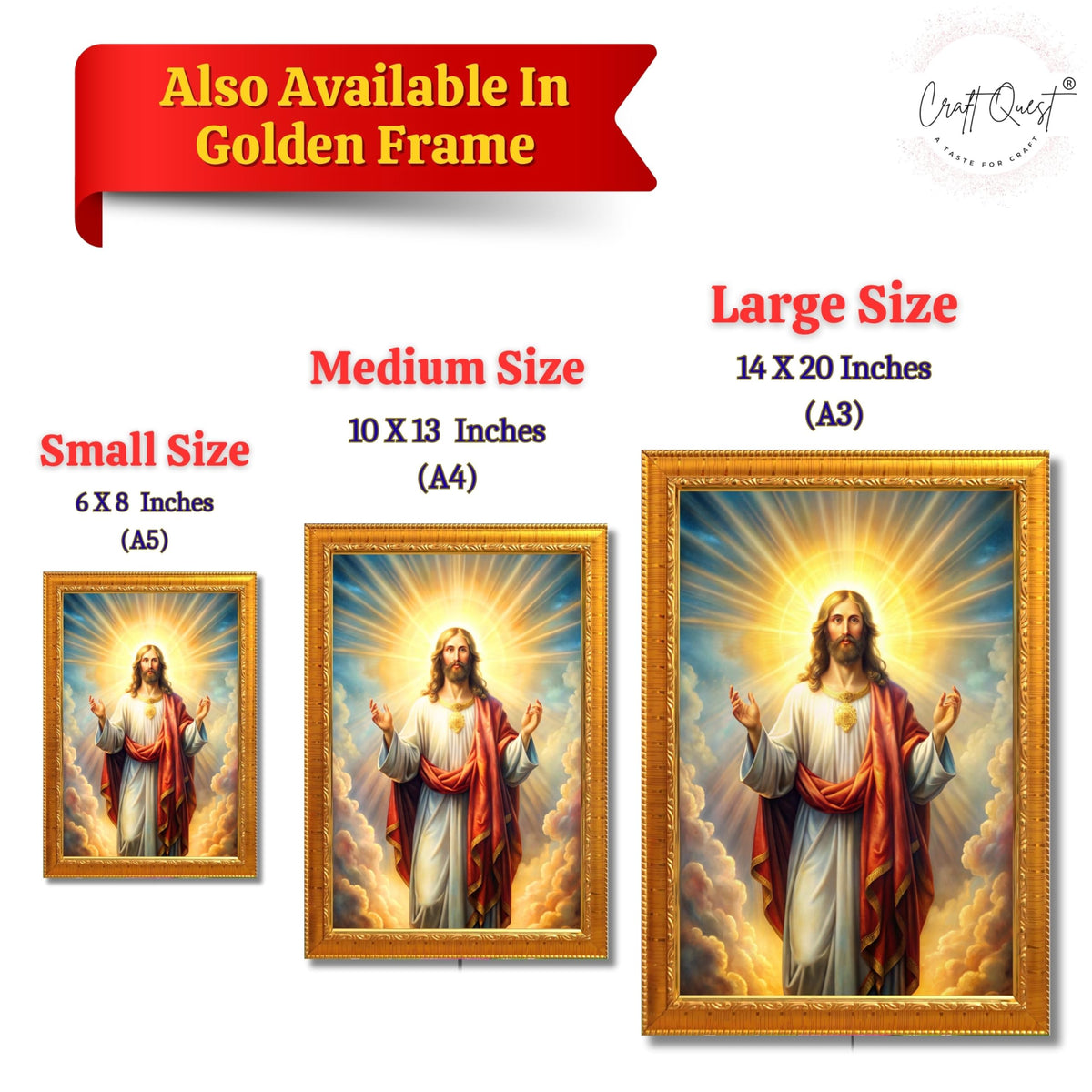CRAFT QUEST Jesus Christ Christmas Wall Artwork Photo Frame Wall Hanging Décor and Gift Item