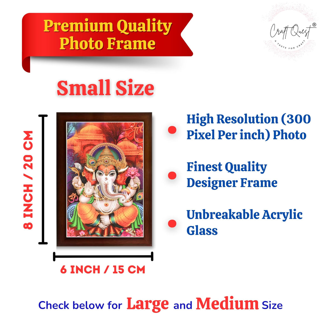 CRAFT QUEST Lord Ganesha Ganesh Ganpati Ganapathi Hanging Wall Painting Framed Home Decor