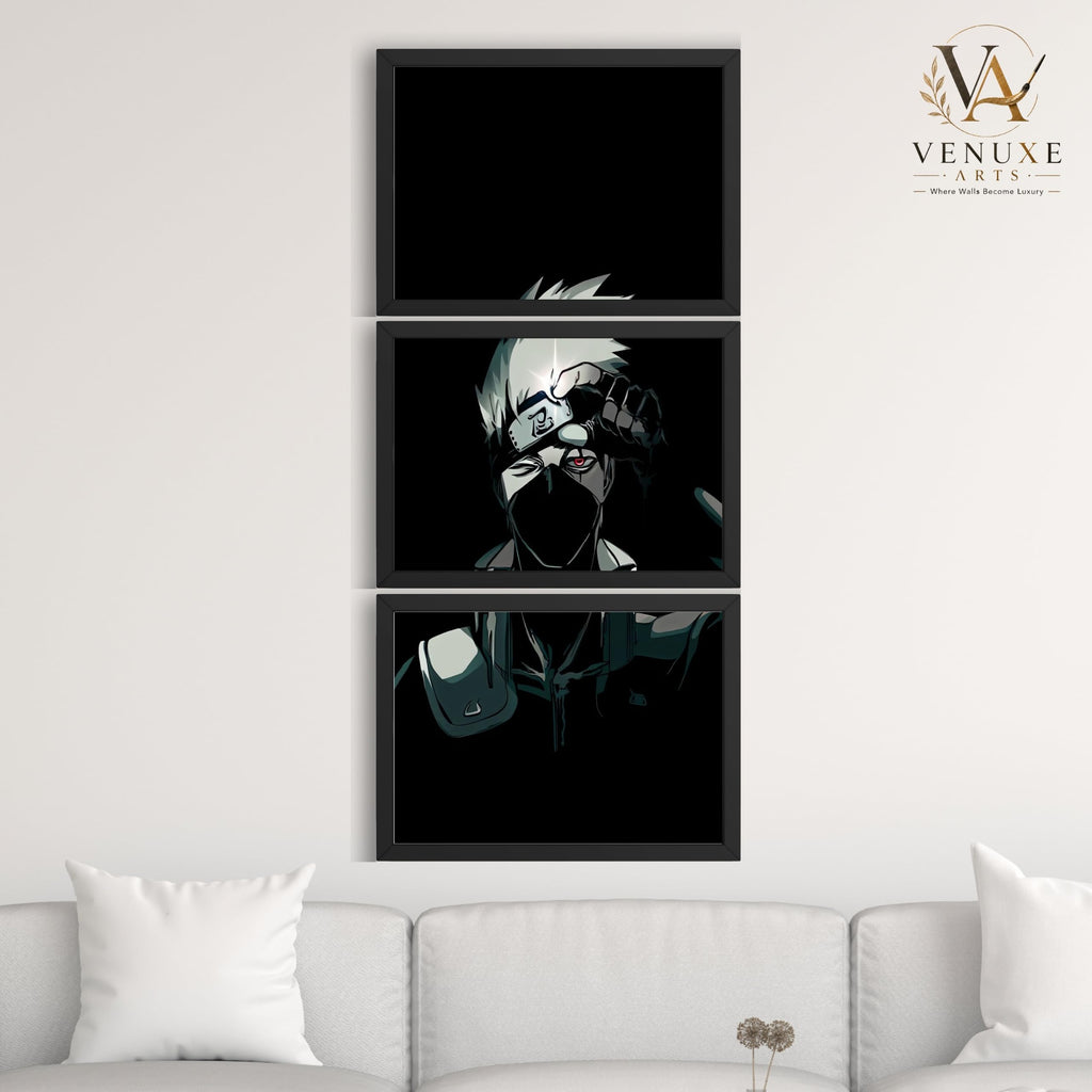 VENUXE ARTS Set Of 3 Anime Characters Wall Framed |Anime Characters Framed Poster for Living Room Bedroom Gaming Room Studio Wall Decor