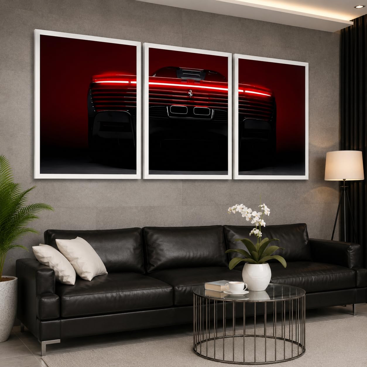 VENUXE ARTS Set Of 3 Big Sports Cars Framed Posters Gift Items for Boys Room Wall Decoration Bedroom Living Room Office Studio Décor | Car Poster Frame for Wall Décor
