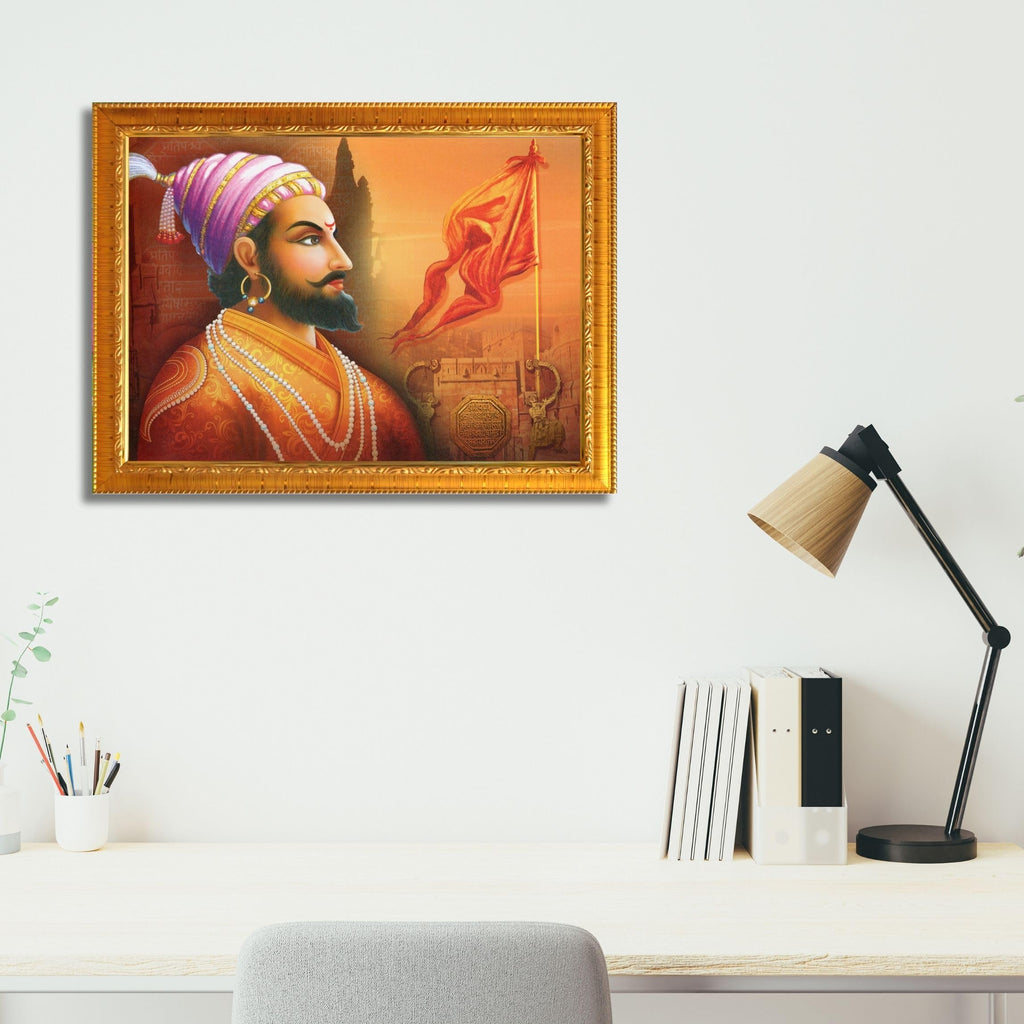 CRAFT QUEST Chhatrapati Shivaji Maharaj photo frame Home Decorative items with synthetic frame