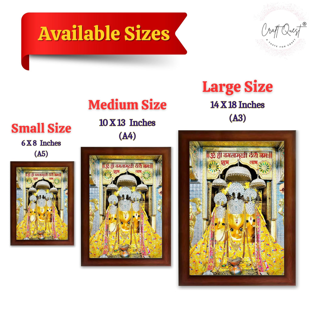CRAFT QUEST Baglamuklhi maa/mata wodden Religious Photo Frame for Home, Office