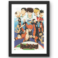 CRAFT QUEST Haikyuu Anime Poster Laminated Posters Framed Painting For Anime Naruto Fans Wall Decor, Home Decor with Matte Black Frame (14 Inches x 10 Inches)