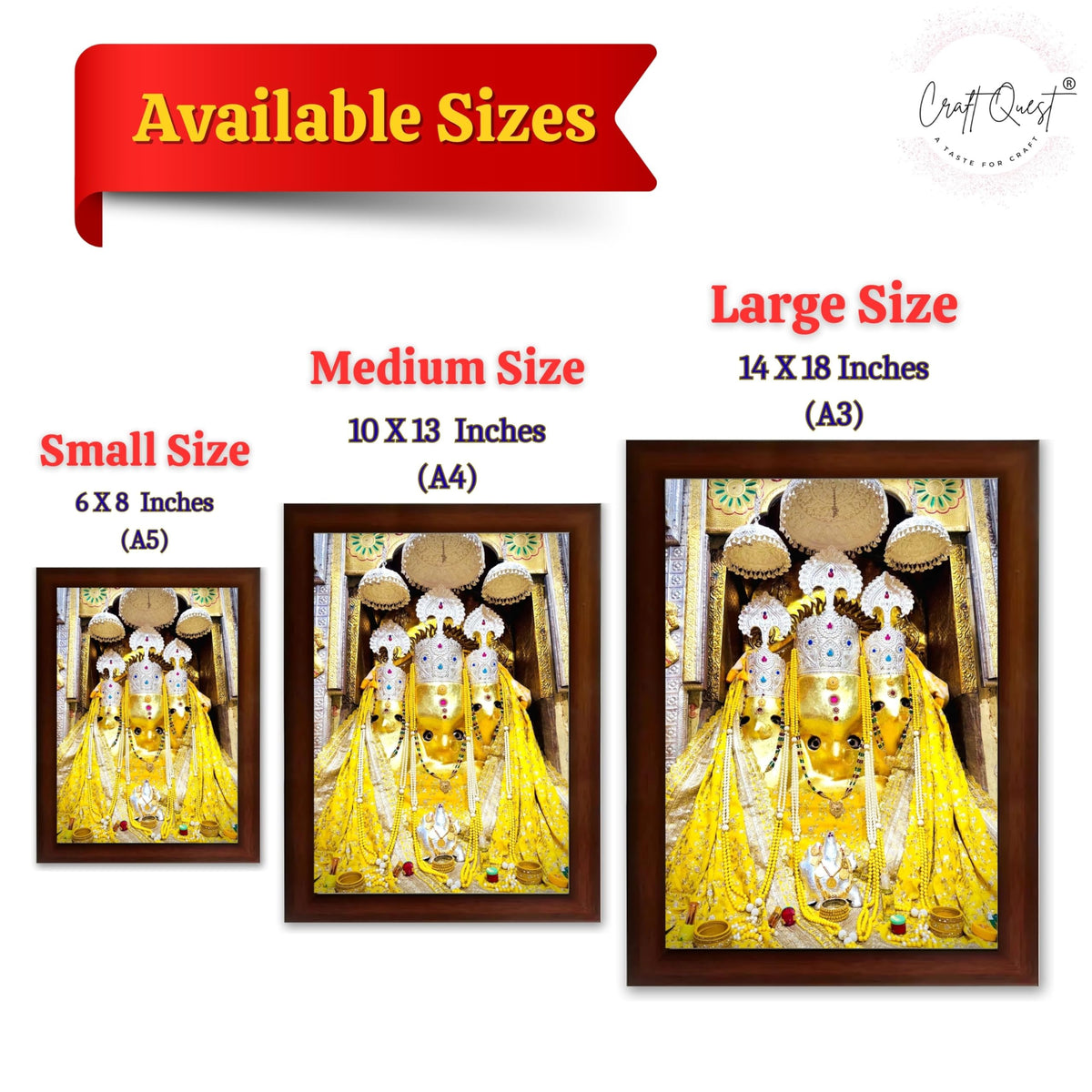 CRAFT QUEST Baglamuklhi maa/mata wodden Religious Photo Frame for Home, Office