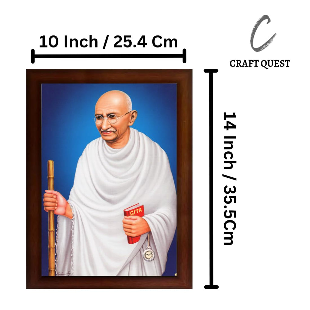 CRAFT QUEST Great Freedom fighter | Mahatma Gandhi Photo Frame | Canvas Painting