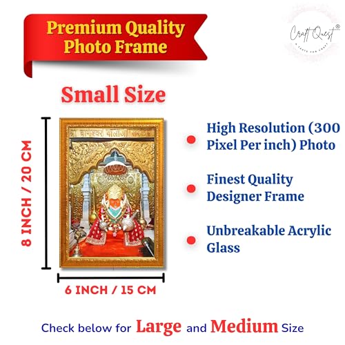 CRAFT QUEST Bageshwar Dham Balaji Photo Frame (10X13 inch, Big Size photo Religious Frame with Acrylic glass)